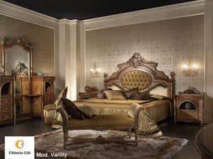 Vanity, Klassischer Luxus-Zimmer, Massivholz-Doppelbett