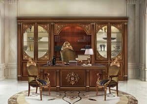 Hermitage, Bibliothek mit Details in Blattgold, aus Holz geschnitzt