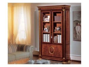 IMPERO / Bookcase with 2 doors, Bücherregal aus Maser Asche, Luxus klassischen Stil