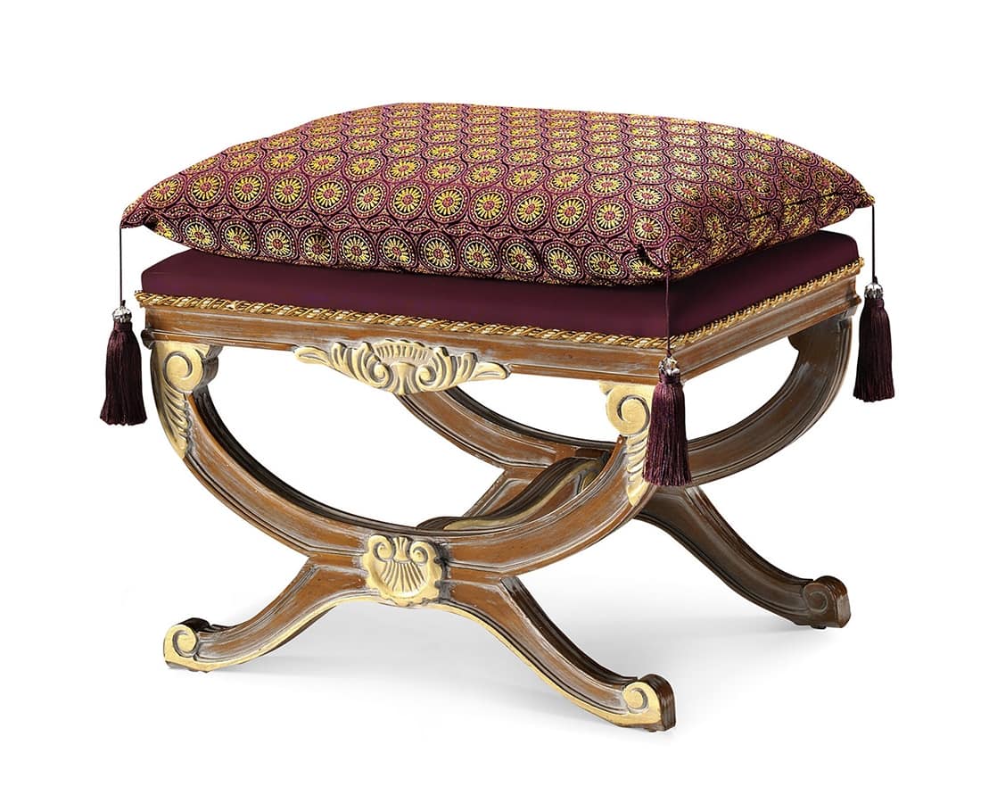 Gepolsterter klassischer Hocker, für Schlafzimmer und Wohnzimmer