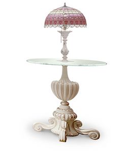 4614/TL, Runder Lampentisch mit Tiffany-Lampe