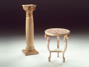 Art. 1460 Rams, Kleiner runder Tisch aus Holz, klassisch, für Wohnzimmer