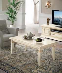 Art. 71BO51, Rechteckiger Couchtisch aus Holz im klassischen Stil