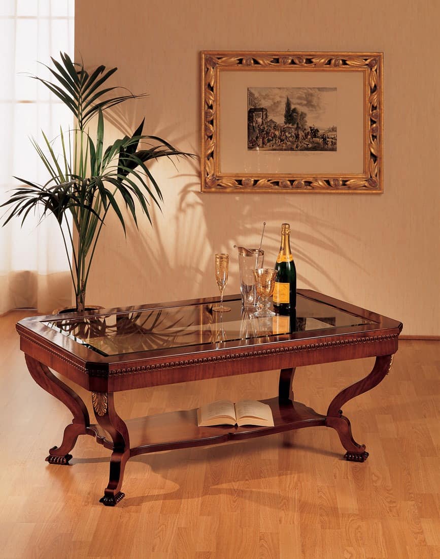 Art. 962/R, Klassischen Stil kleinen Tisch, Luxus, in der Hand geschnitzten Holz