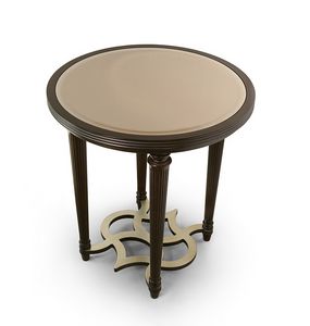 FLORA / Beistelltisch mit runder Bronzespiegelplatte, Eleganter runder Beistelltisch