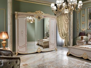 Isabelle Kleiderschrank, Luxuriöser Kleiderschrank mit 3 Spiegeltüren