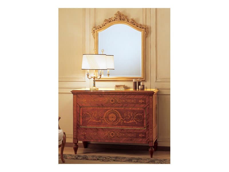 Art. 925 chest of drawers '700 Italiano Maggiolini, Handgeschnitzte Sideboard, mit eingelegten Schubladen, mit klassischen Stil