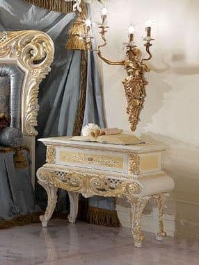 Royal Nachttisch, Bedside in Hand dekoriert Holz, fr elegante Hotel