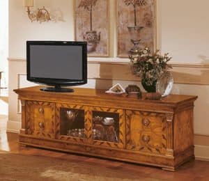 Art. 527/TV, Sideboard klassischen Holz, TV-Ständer mit Einlagen