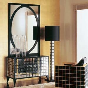 CR257, Classicl Luxus Sideboard aus Holz mit Spiegel Dekorationen