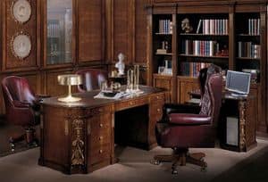442, Schreibtisch mit Leder top, klassischen Luxus