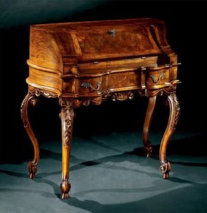 Ergänzt Schreibtisch 705, Schreibtisch aus Holz-Intarsien, klassischen Stil Luxus gemacht