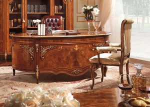 Reggenza Luxury X022, Eleganter Schreibtisch mit Ledereinsatz auf der Oberseite