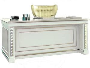 Schreibtisch SCR006M Milano, Executive-Schreibtisch aus Holz-Intarsien fr klassischen Stil Bros