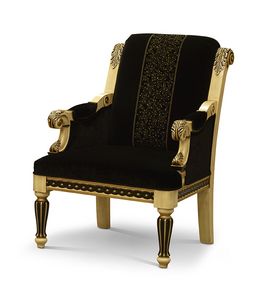 1732/A1, Klassischer Sessel mit geschnitzter Struktur