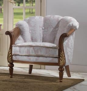 185, Luxus klassischer Sessel, abgerundete Form