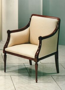 2090 SESSEL, Luxus Klassischer Sessel mit Holzstruktur sichtbar