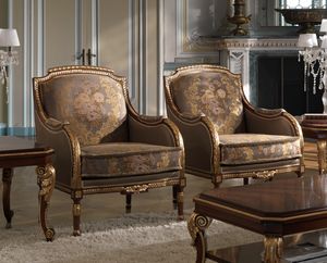 ART. 2868, Klassische Sessel mit goldenen Details
