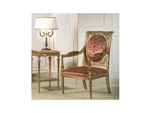 Art. 805 Versailles, Sessel mit reichen handgemachten Schnitzereien, für neoklassizistischen Stil Aufenthaltsräume