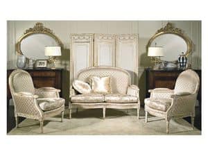 Art. RI 81 Rialto, Holz-Sessel, mit Patina und Vergoldung Dekorationen, für klassische Hotels