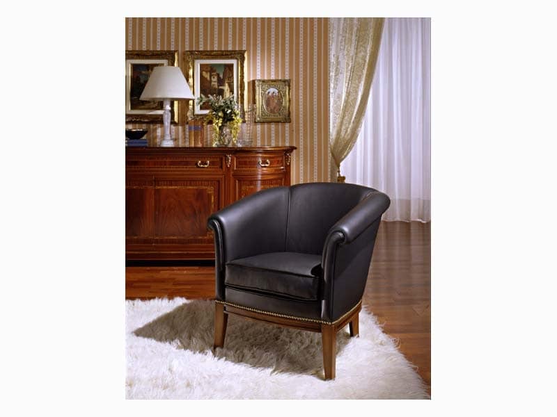 Betty, Sessel aus Pappelholz, für klassische Möblierung