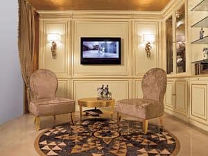 Boiserie System Armchair, Luxury Kleine Throne Kurie Pfarrhaus