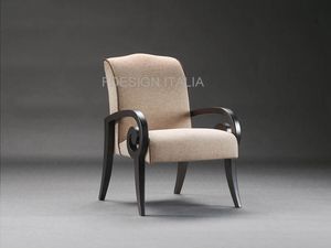 Mira, Klassischer Sessel aus Holz und Stoff