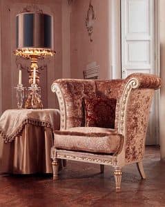Monnet Sessel, Sessel im luxuriösen klassischen Stil, gesteppter Überzug