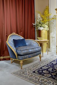 Sessel 4972 im Louis XVI-Stil, Luxus-Sessel mit antikem Decapé-Finish