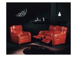 Vintage relax, Sofa und Sessel aus Leder, reclinable Rckenlehne