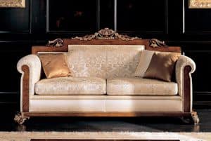 1752, 3 -Sitzer -Sofa, aus massiver Buche, Sitz und Rcken gepolstert, fr Umgebungen im klassischen Stil