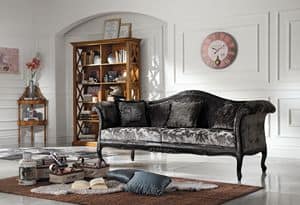 Art. 065 SOFA, Gepolsterten Sofa, in Samt bedeckt, im klassischen Stil