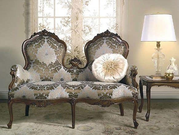 Art. CA62 Carlotta, Klassisches Sofa, reproduziert historische Modelle, um dem XIX Jahrhundert berichtet,