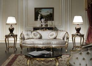 Art. VE/203 Sofa Venezia, Luxus-Sofa, Louis XV-Stil, mit kostbaren Schnitzereien