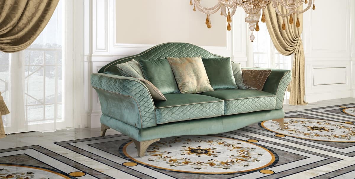 Luxus-Sofa, klassischer Stil, feinen grünen Stoff