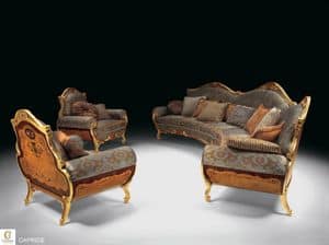 Caprice, Luxus klassischen Wohnzimmer Mbel, Intarsien Sofa