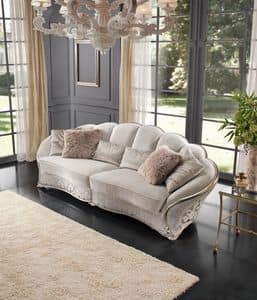 Dahlia, Luxus-Sofa mit handgemachten Schnitzereien