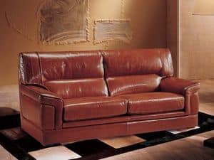 Dakota, Zweisitzer-Sofa-Bett bedeckt in Leder, klassischen Stil