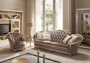 Eden, Sofa Hand geschnitzt, Luxus im klassischen Stil