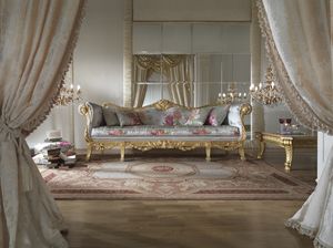 Fiore Sofa, Luxuriöses Sofa mit goldenem Finish