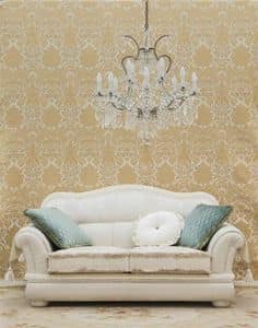 Flora Sofa, Zwei Sitzer-Sofa, klassischen Stil, in weiem Stoff