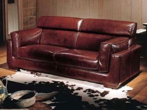 Jamaica, Sofa-Bett in Leder bezogen, im klassischen Stil