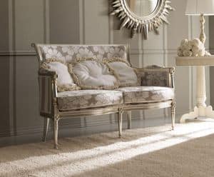 Kelly 403 Sofa, Luxury klassischen Sofa, aus Buchenholz von Hand geschnitzt, fr hochwertige Wohnzimmer