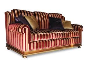 Laurel, Sofa mit rotem Stoff, klassischer Stil