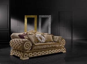 Louvre Plus Sofa, Tufted Sofa in Tanne und silikonisiertem Polyurethan