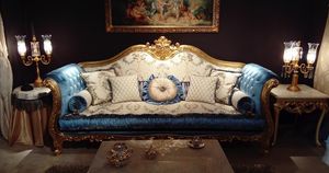 Ludovica, Luxuriöses Sofa mit edlen handgefertigten Schnitzereien