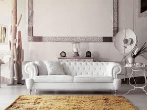 Omero, Klassisches Sofa mit stilvollen gesteppte Polsterung
