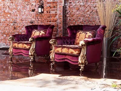 Orchidea, Sofa klassischen Luxus, Blattgold Oberflächen