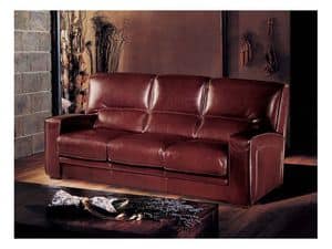 Oregon, Sofa-Bett aus Leder, handgemachte Veredelungen