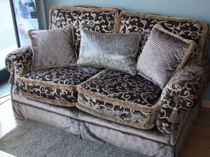 Riva, 2-Sitzer-Sofa für klassische Wohnzimmer, luxuriöse Gewebe